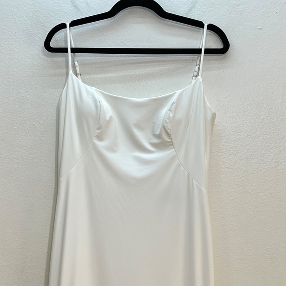 La Femme 30458 Low V Back Jersey with Train Gown - Picture 4 of 11